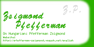 zsigmond pfefferman business card